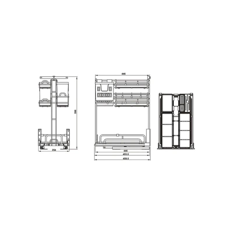 Bộ rổ gia vị dao thớt Hafele Omero 595.00.803 300mm2