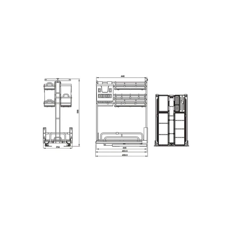 Bộ rổ gia vị dao thớt Hafele Omero 595.00.804 350mm2