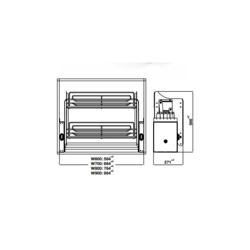 Bộ rổ nâng hạ Hafele Oria 504.76.507 800mm0