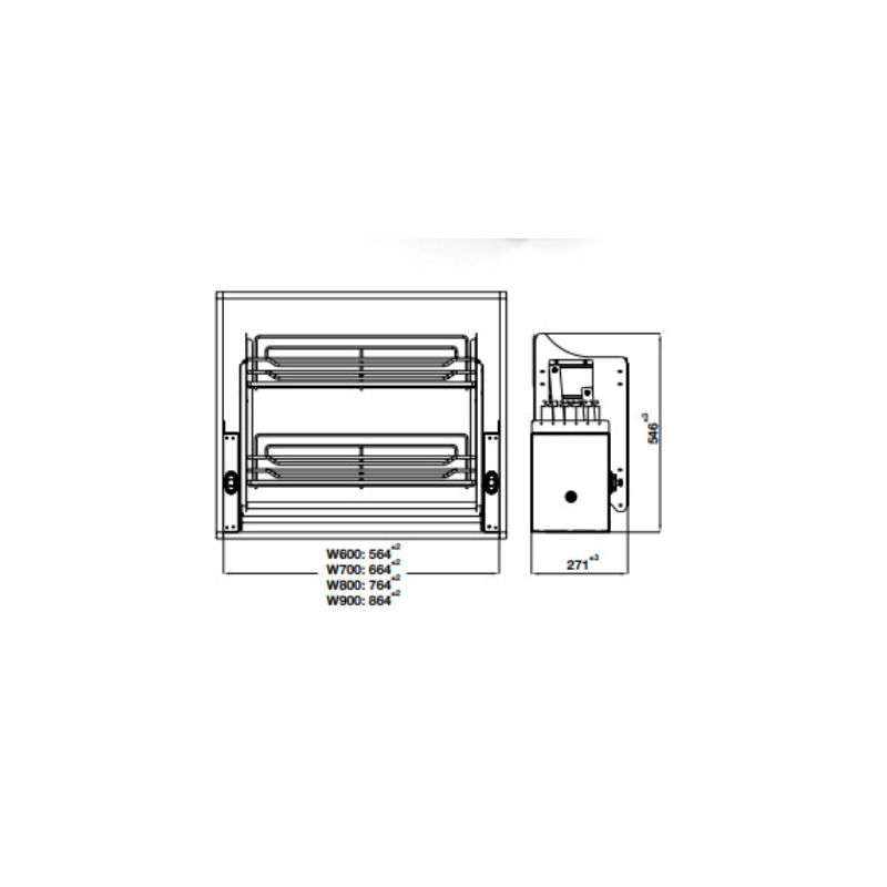 Bộ rổ nâng hạ Hafele Oria 504.76.704 600mm0