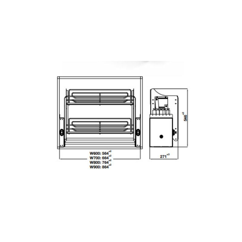 Bộ rổ nâng hạ Hafele Oria 504.76.705 700mm0