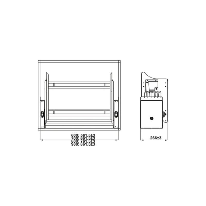 Bộ rổ nâng hạ Hafele Oria 504.76.814 600mm1