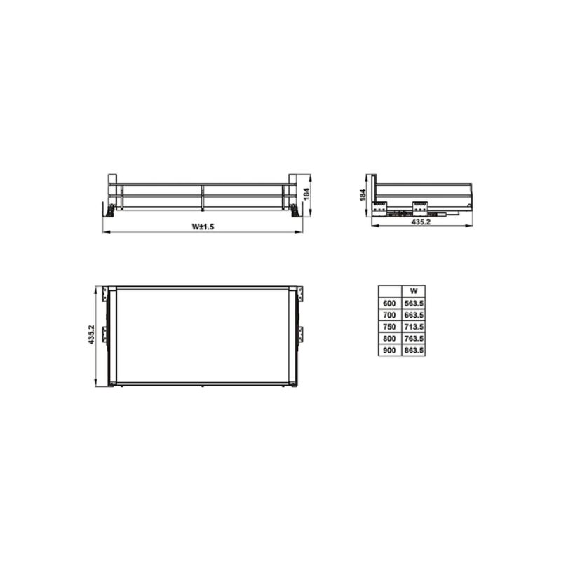 Bộ rổ xoong nồi Hafele Kason 549.08.864 600mm2