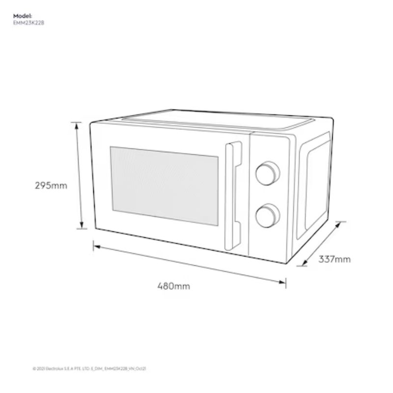 Lò vi sóng mini 23L Electrolux EMM23K22B2