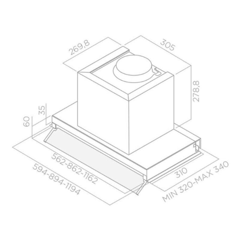 Máy hút mùi âm tủ Elica BOX IN S LED IX/A/56.4/P31D/I PRF01147602