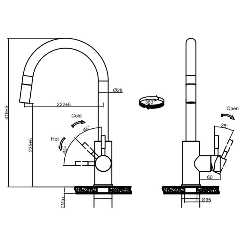 Vòi rửa bát Fagor T2144-BA0