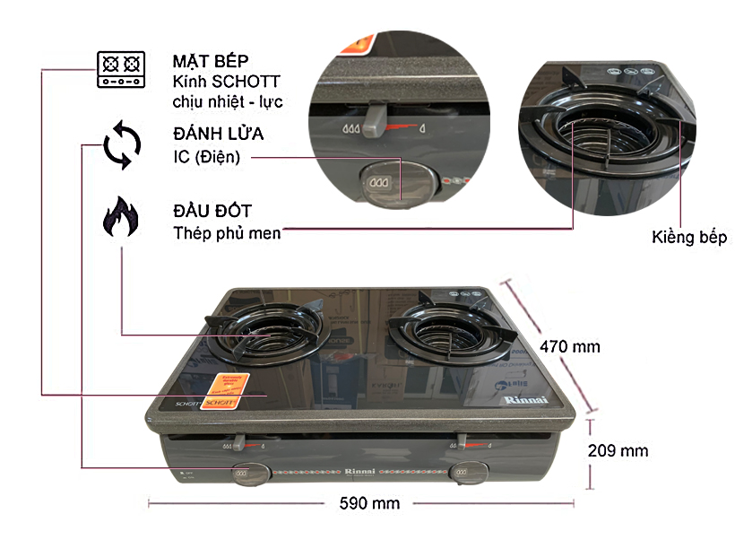 Bếp ga Rinnai RV-5600-SCHBK1