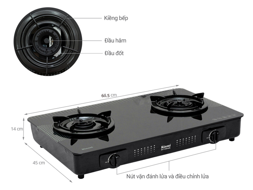 Bếp ga Rinnai  RV-615Slim7