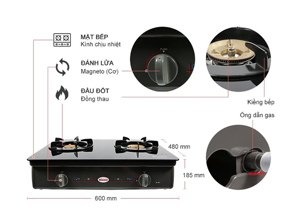 Bếp ga Rinnai RV-8611GL-B2