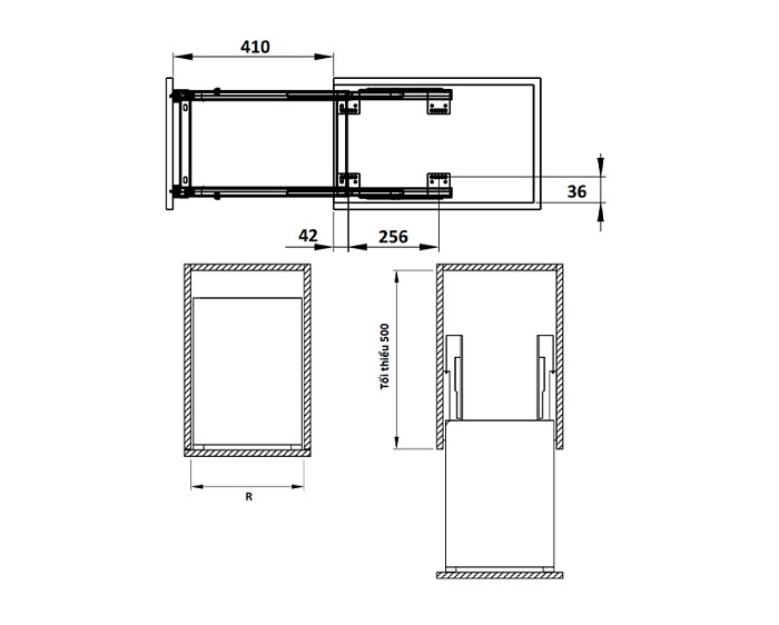 Bộ Đựng Chai Lọ Sonata 300mm Hafele 549.20.0381