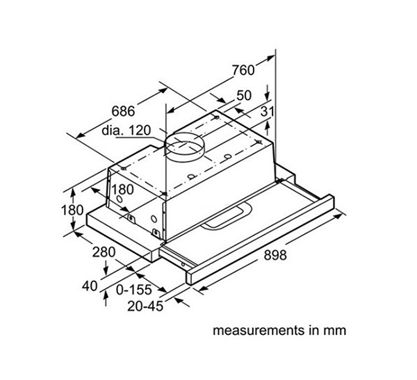 Máy hút khói khử mùi Bosch DHI923GSG1