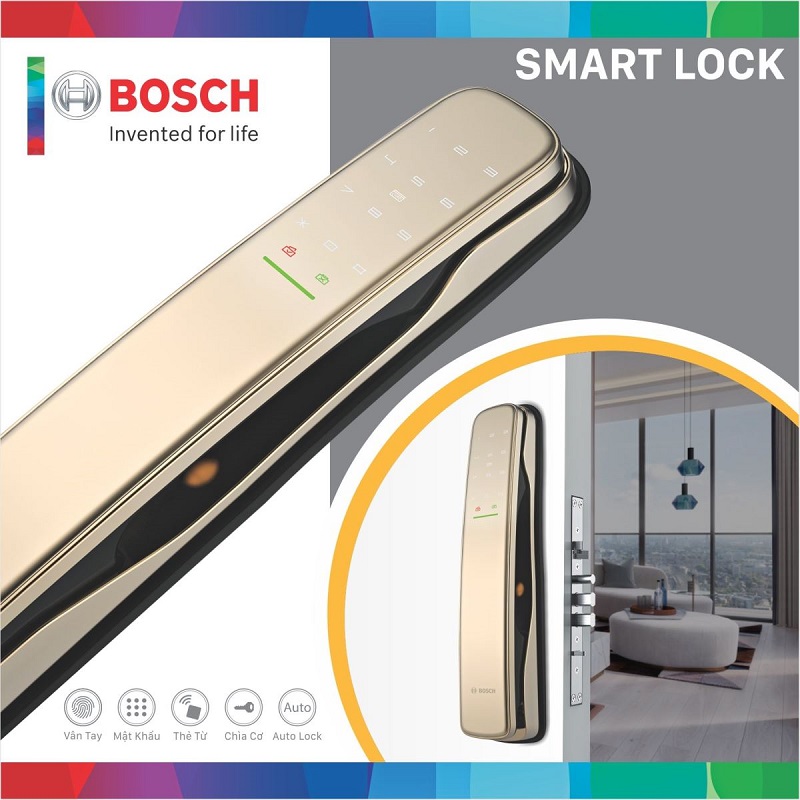 Khóa cửa điện tử Bosch EL800AK màu vàng1