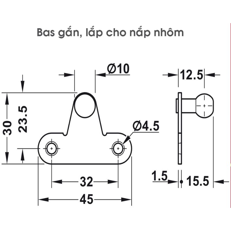 Pittong đẩy cánh tủ 100N Hafele 373.82.9084