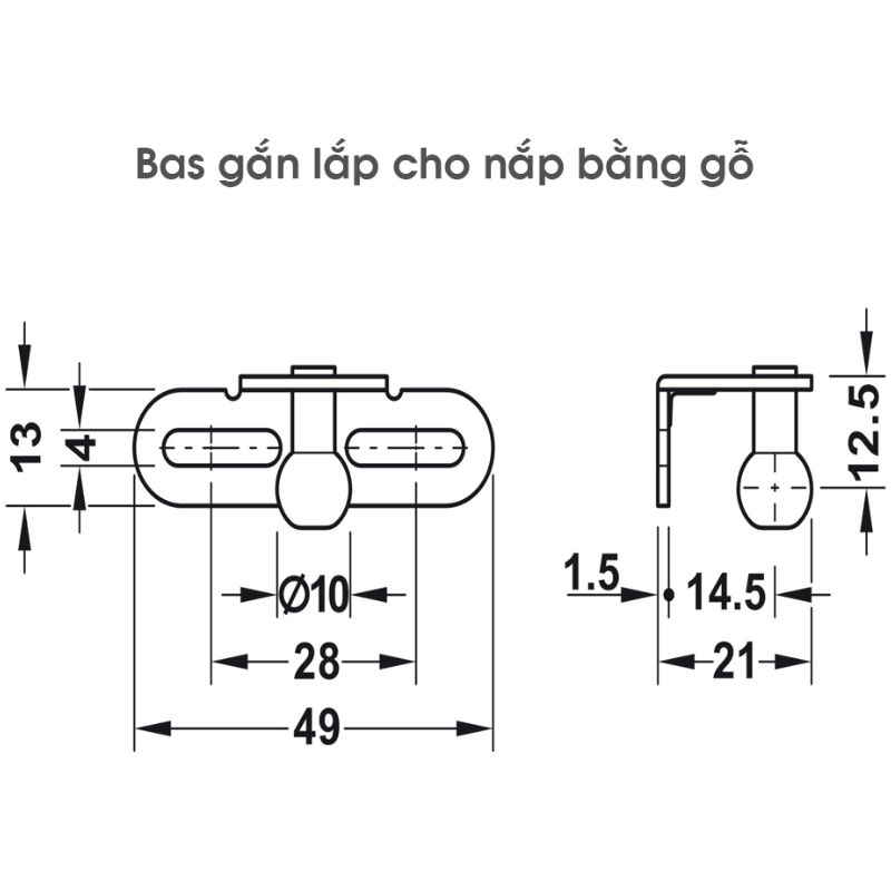 Pittong đẩy cánh tủ 100N Hafele 373.82.9086