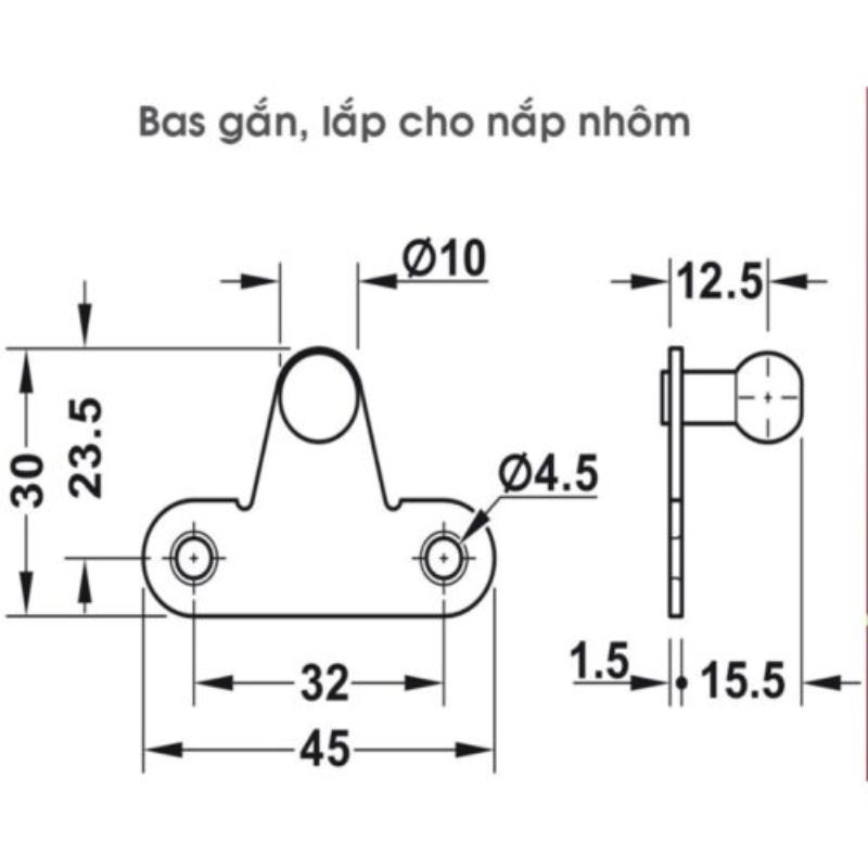 Pittong đẩy cánh tủ 150N Hafele 373.82.9102