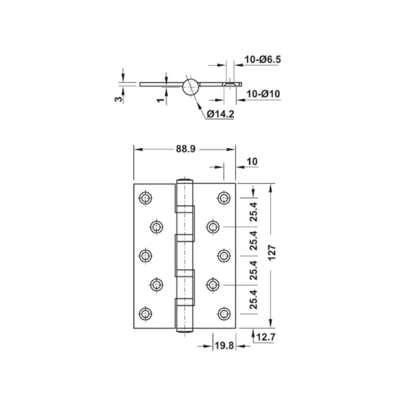 Bản lề lá 2 vòng bi 80Kg Hafele 926.41.2880