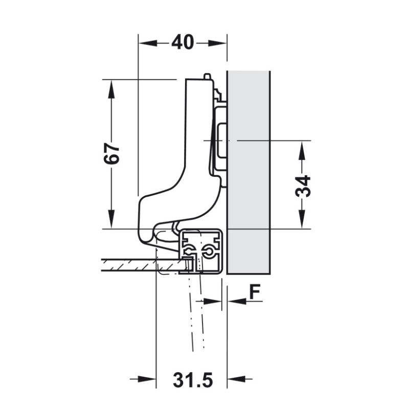 Bản Lề Metalla SM 110º Lọt Lòng Hafele 315.26.7121