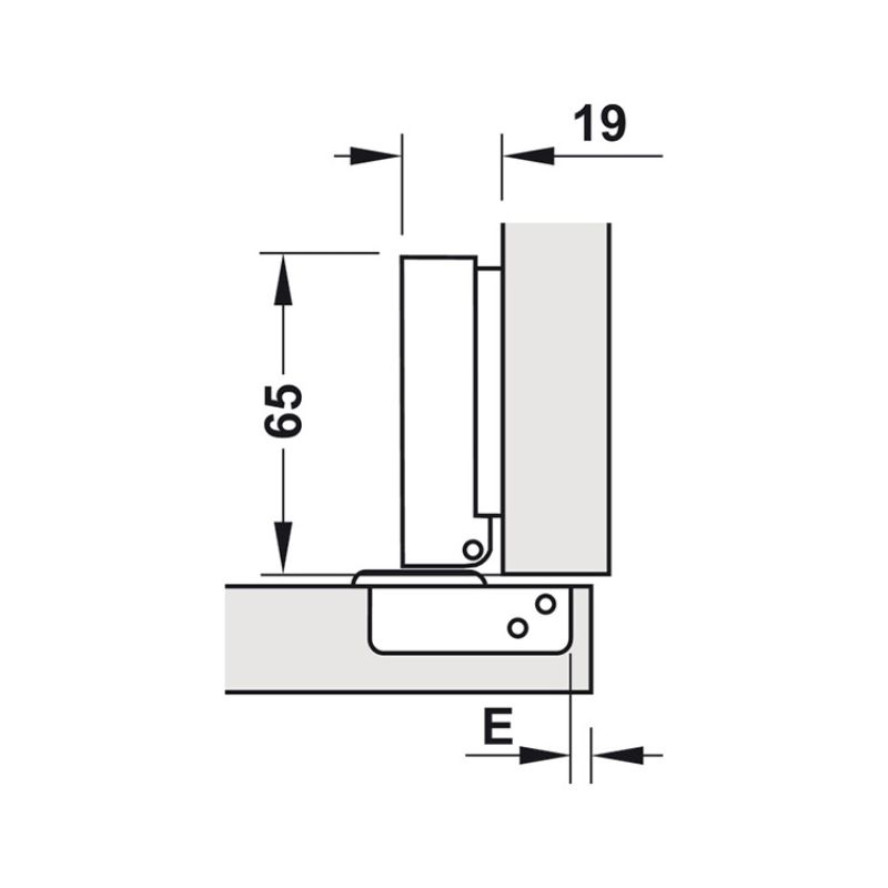 Bản lề trùm ngoài Metalla A 110º giảm chấn Hafele 315.30.7210