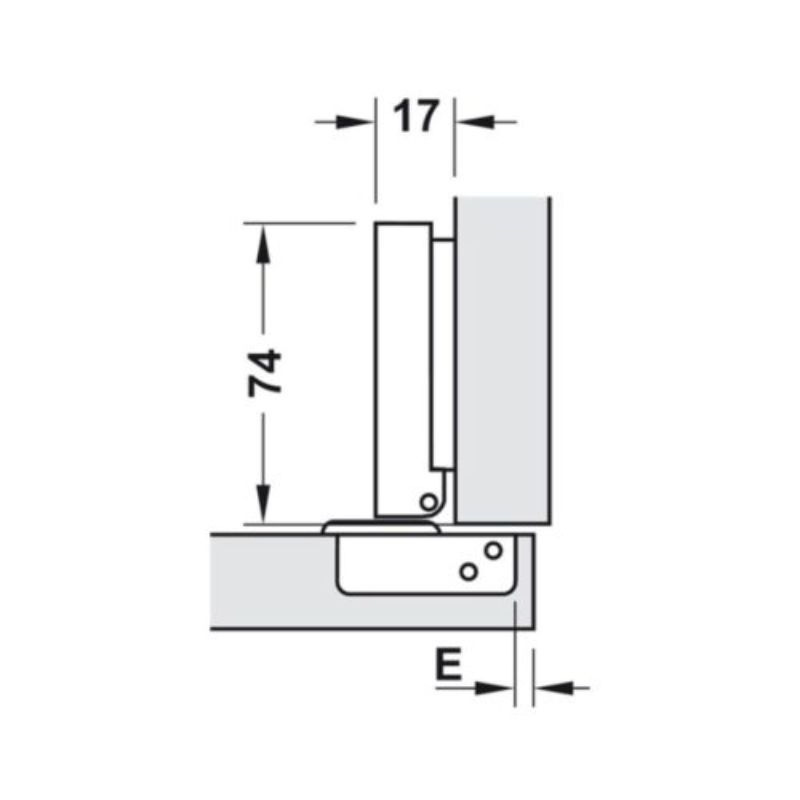 Bản lề trùm ngoài Metalla SM 110° giảm chấn Hafele 315.06.7501