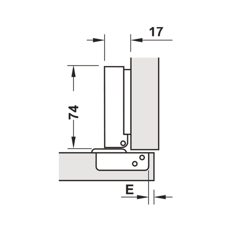 Bản lề trùm ngoài Metalla SM 110º DIY Hafele 483.01.7200