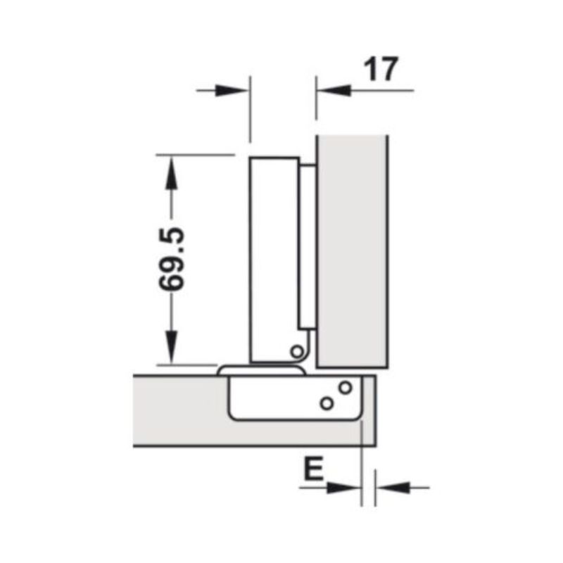 Bản lề trùm ngoài Metalla SM DIY 110º Hafele 493.03.0200