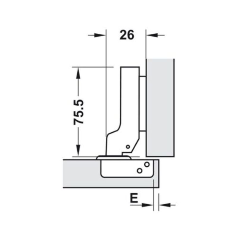 Bản lề trùm nửa Metalla SM 110° giảm chấn Hafele 315.06.7511