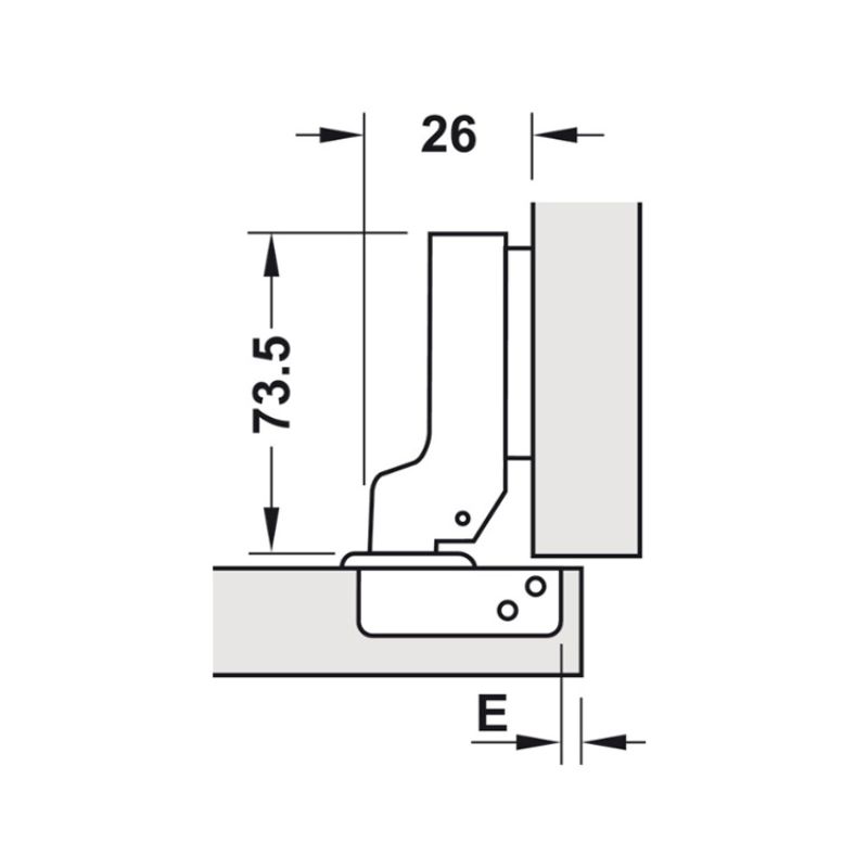 Bản lề trùm nửa Metalla SM 110° giảm chấn Hafele 315.11.7510