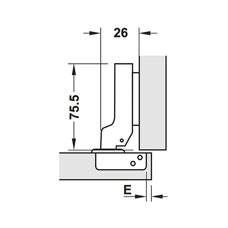 Bản lề trùm nửa Metalla SM 110º DIY Hafele 483.01.7210