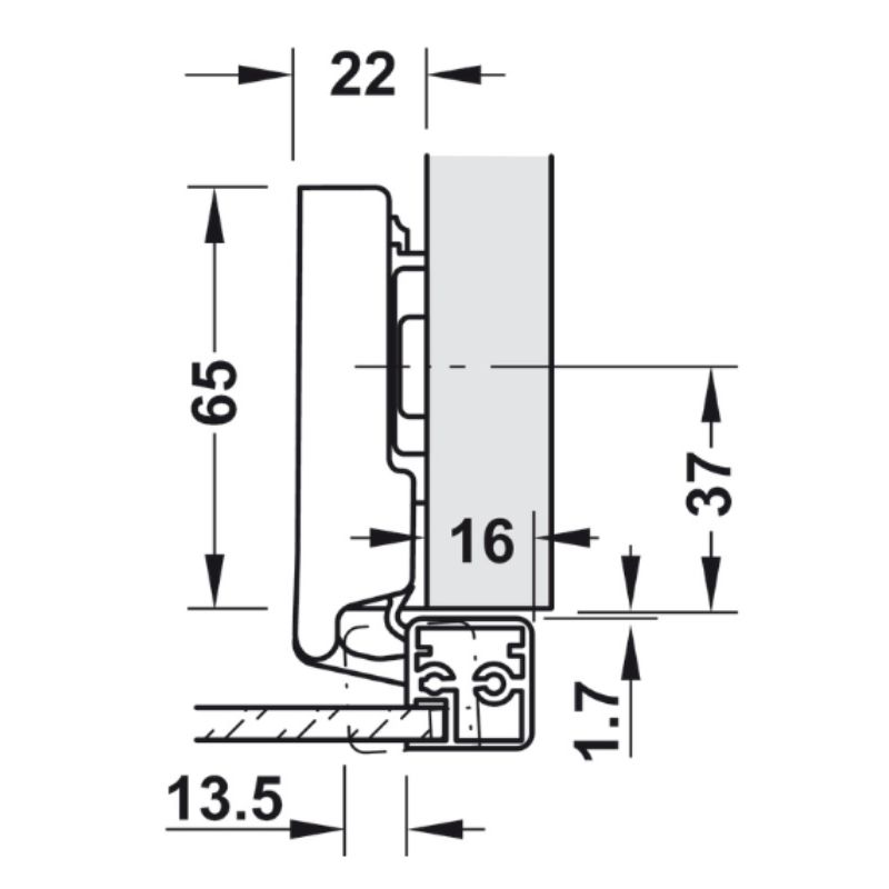 Bản Lề Metalla SM 110º Trùm Ngoài Hafele 315.26.7103