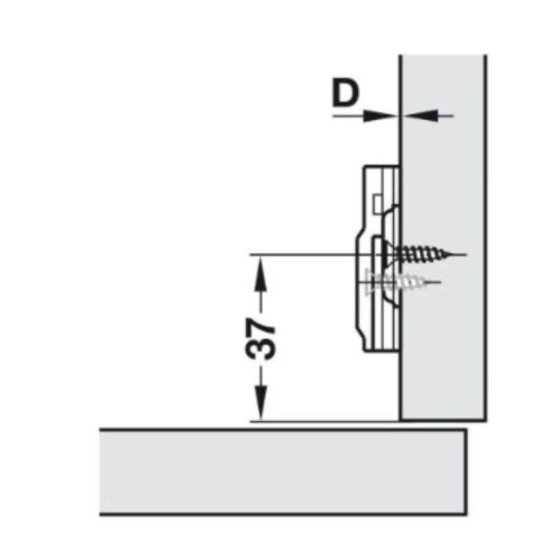 Đế bản lề Metalla SM không bật Hafele 315.98.6701