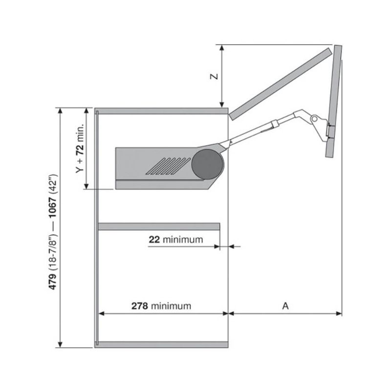 Hộp Lực Tay Nâng Blum Aventos HF-25 372.94.0340