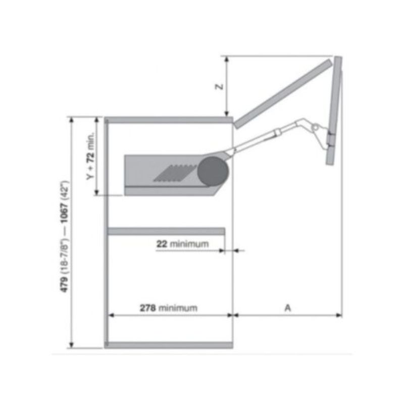 Hộp Lực Tay Nâng Blum Aventos HF-28 372.94.0350