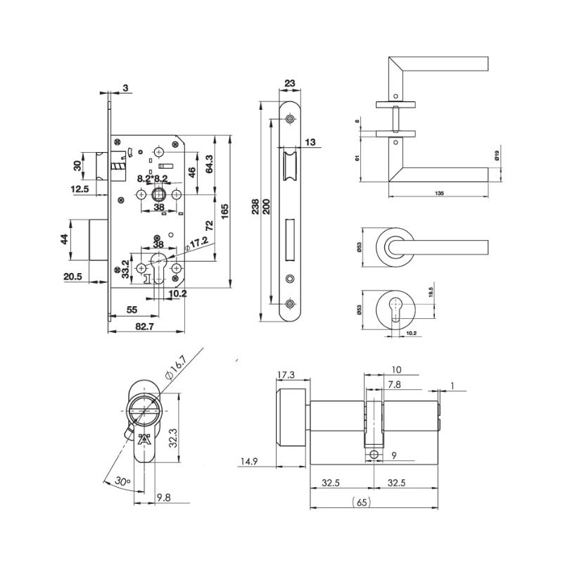 Khóa tay nắm cửa vệ sinh Hafele DIY 489.10.6610