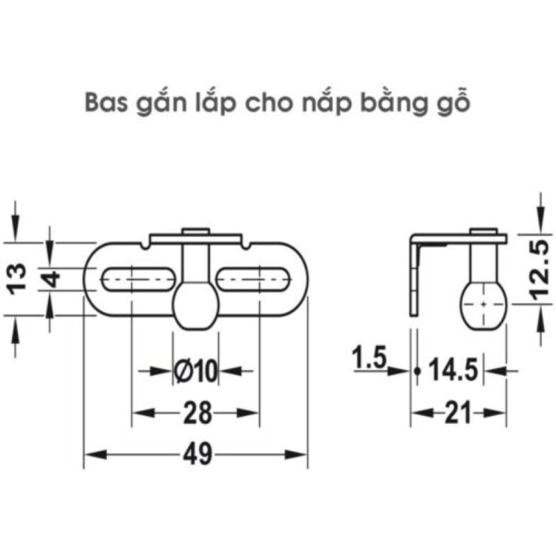 Pittong đẩy cánh tủ 150N Hafele 373.82.9105