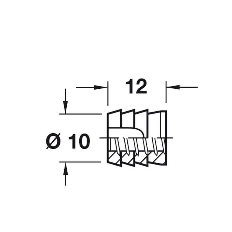 Tắc kê dán keo 12mm Hafele 039.32.0501