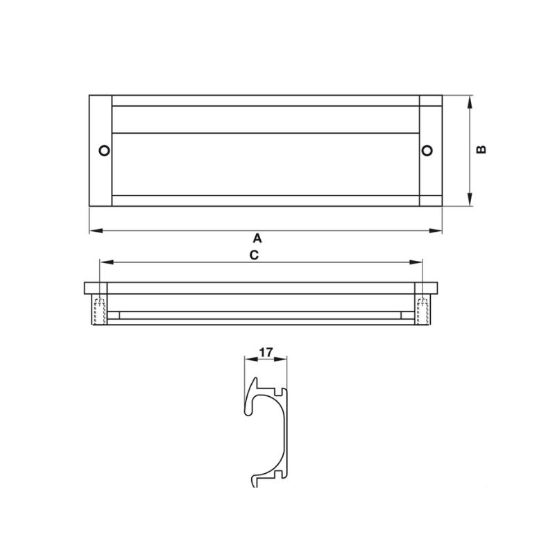 Tay nắm tủ âm 109mm Hafele 151.76.9210