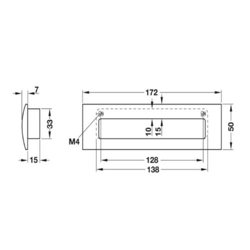 Tay nắm tủ âm 172mm Hafele 151.22.4000