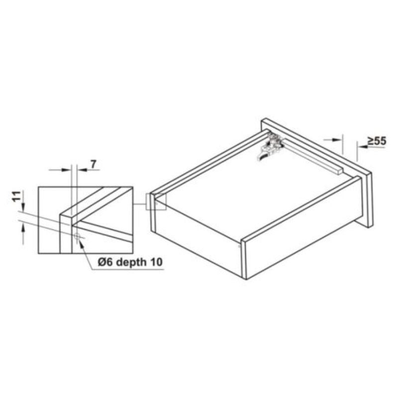 Ray âm EPC Evo 350mm giảm chấn Hafele 433.32.0720