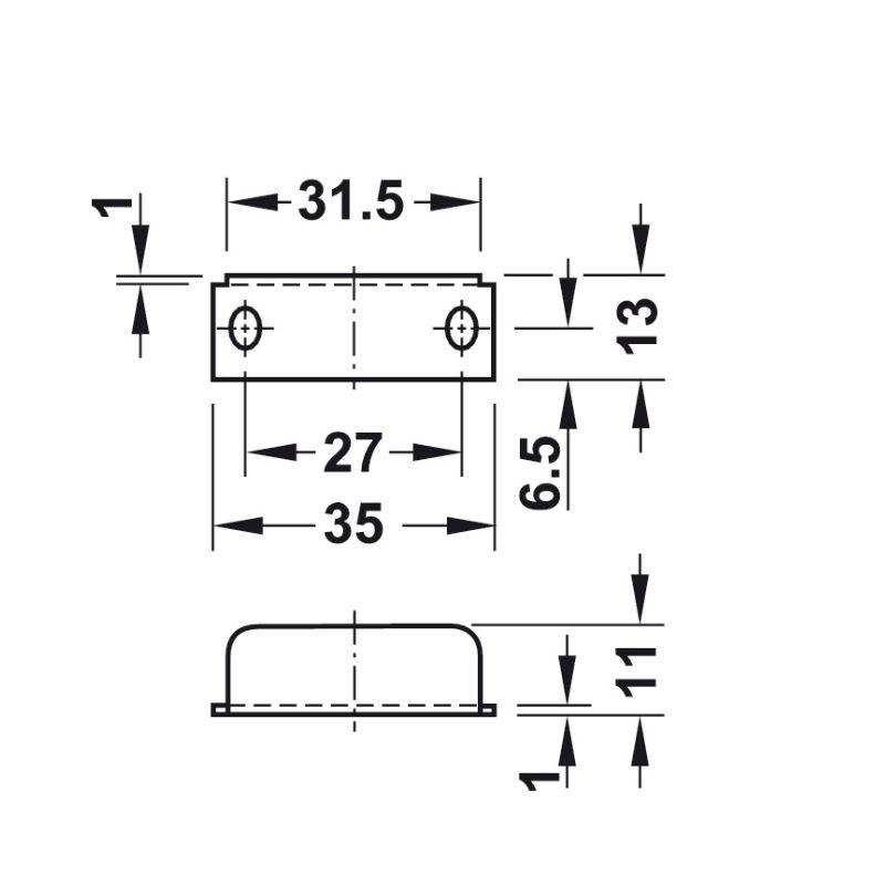 Khóa vuông Econo cửa dày 22mm Hafele 232.01.2201