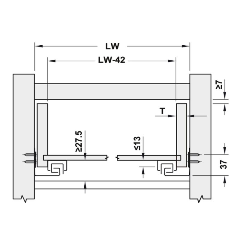 Ray âm EPC Evo 400mm giảm chấn Hafele 433.32.0732