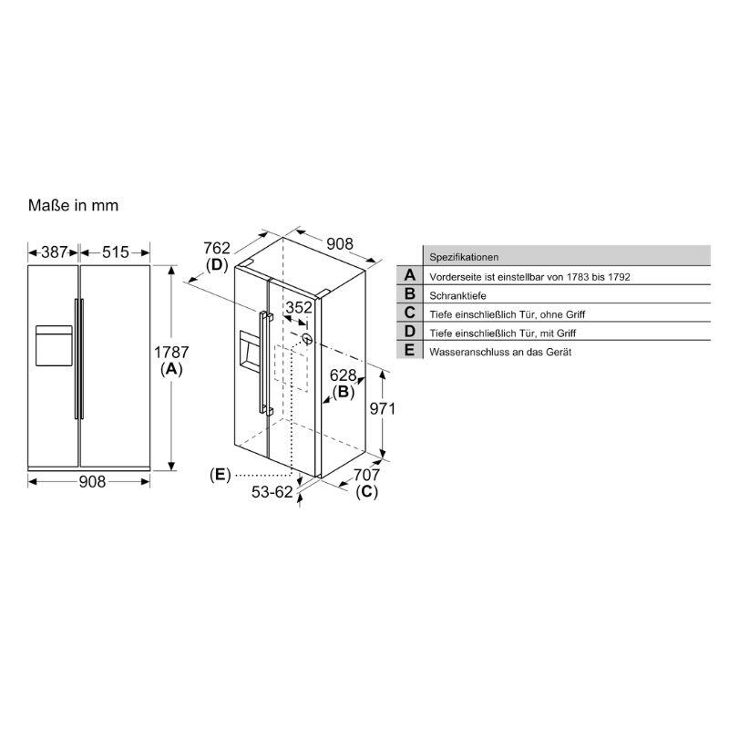 Tủ lạnh Side By Side Bosch KAD93ABEP series 66