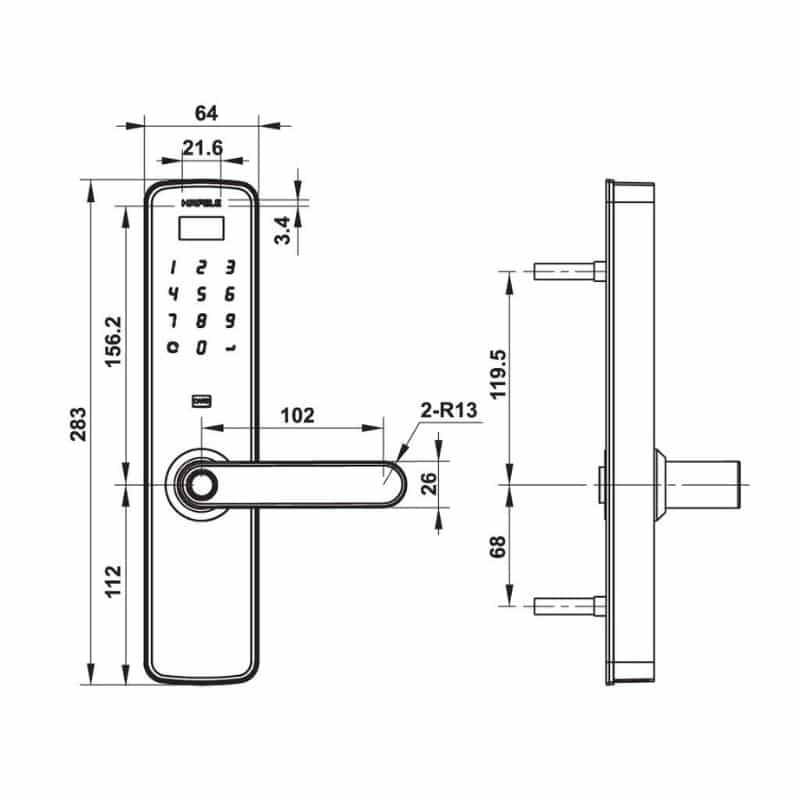 Khóa điện tử Hafele DL7100 912.05.4982