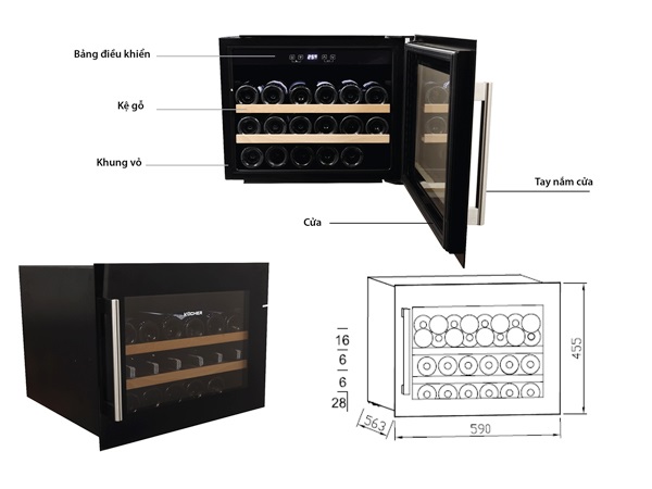 Tủ rượu vang Kocher KWEU-1012B2