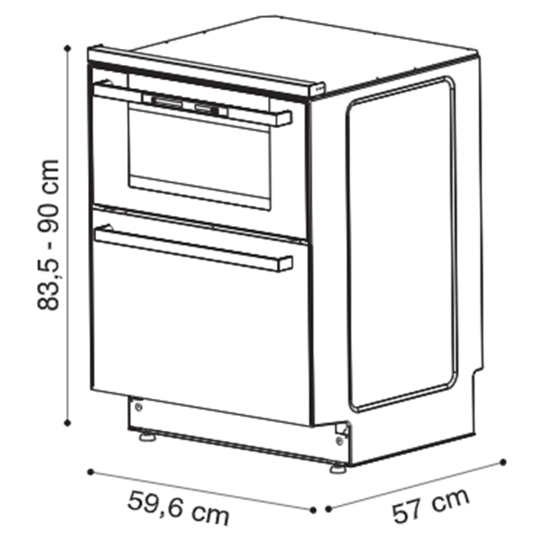 Dou lò nướng kết hợp máy rửa bát Rosieres R2IN1X3