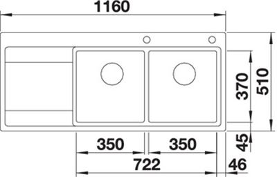 Kích thước Chậu rửa bát Blanco DIVON II 8S-IF