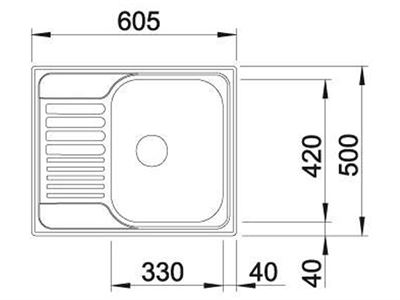 Kích thước Chậu rửa bát Blanco TIPO 45 s Mini