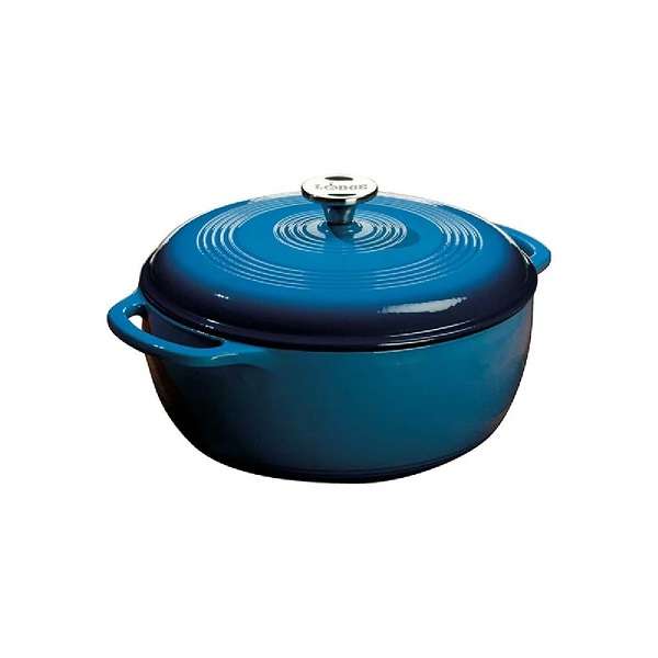 Nồi gang phủ men Lodge Caribbean Blue - 5.6L