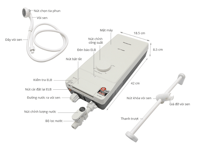 chức năng trên từng bộ phận của máy nước nóng Panasonic-min