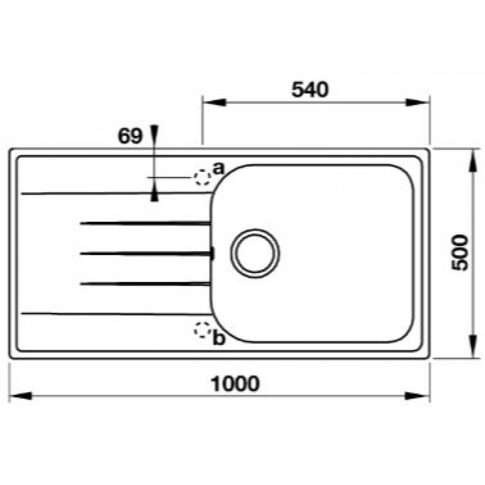 Chậu rửa bát đá Hafele HS19-GED1R60 570.36.5500