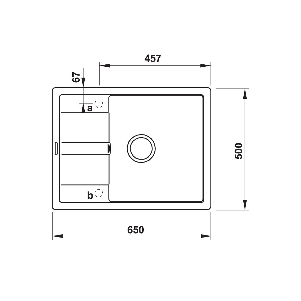 Chậu rửa bát đá Hafele HS20-GED1R60 570.30.3400